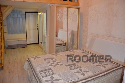 The studio apartment is located on the waterfront, three min